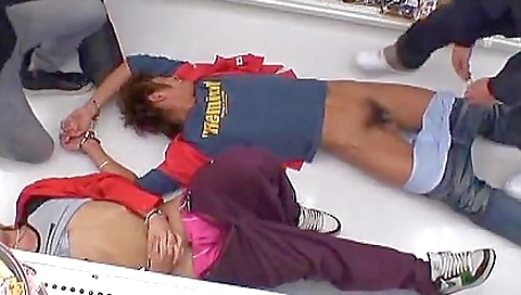 Mila and duo dani hes held in a strip sponge