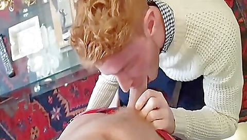 Sexy brunette hair with a dildo fuck